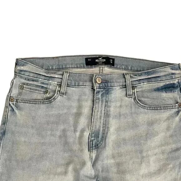HOLLISTER Slim Straight Slim Classic Light Blue Denim Men Size W33 L30 #1015 - Picture 15 of 16